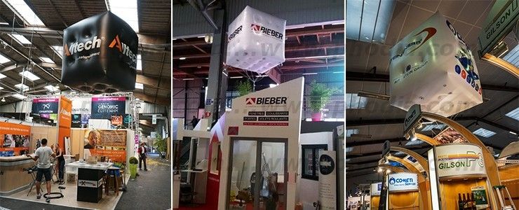 cube gonflable helium pour installation sur stand 